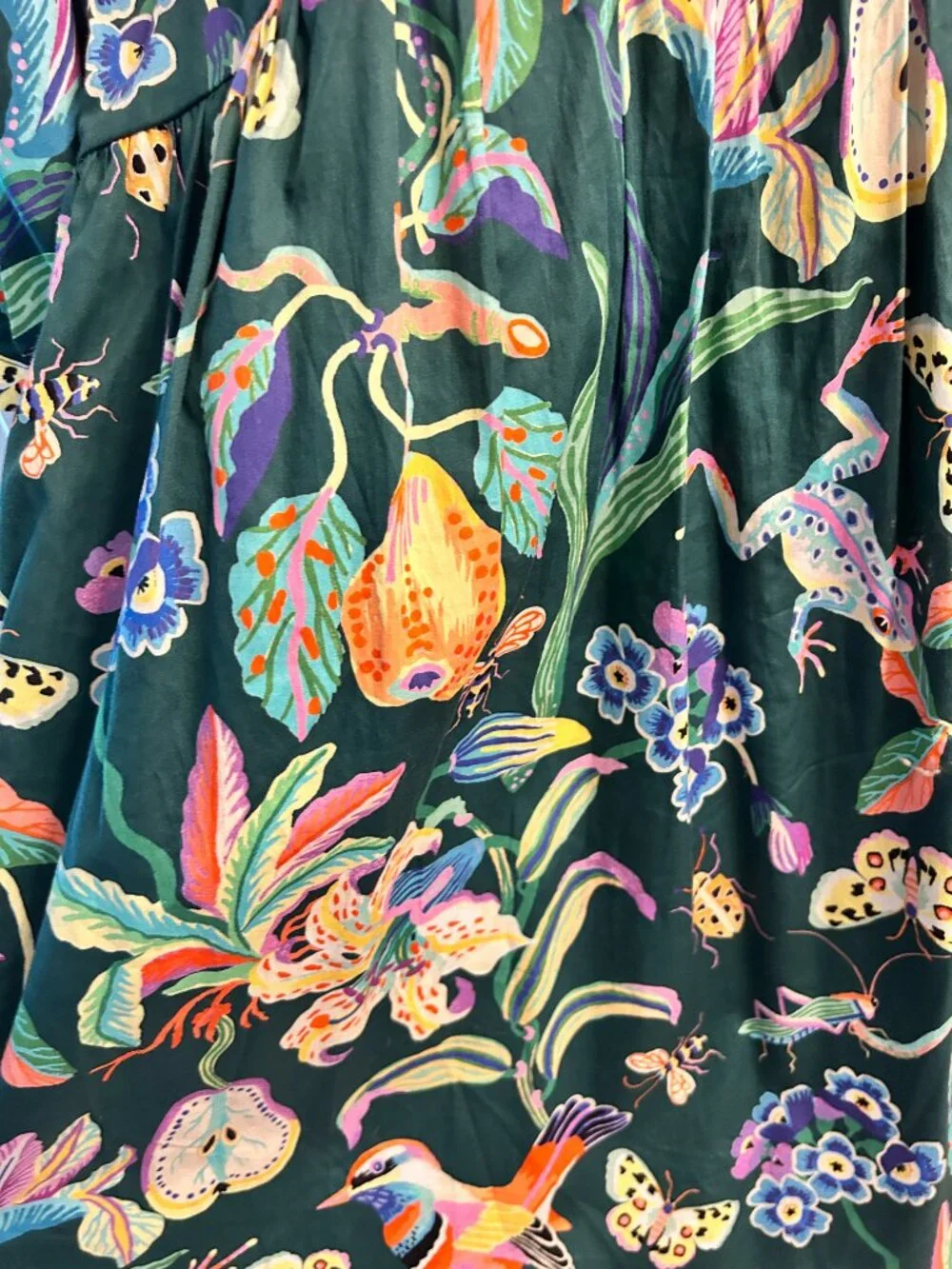 Gorman Ladybug & Friends Green Smock Dress AU 20 US 16 Plus Size Nature Print - Picture 2 of 7